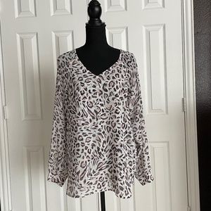 CAbi cheetah print blouse